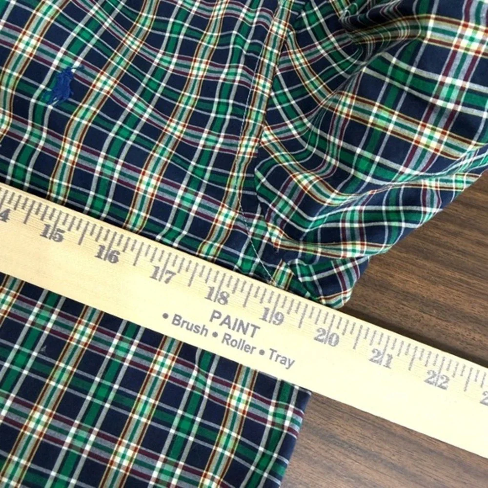 Ralph Lauren Boys XL (18-20) Pre-Owned‎ Plaid Natural Stretch Button Down Shirt